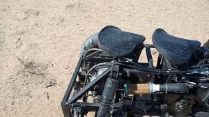 Трицикл с двигателем от мотоблока и КПП Ока с тросиковой кулисой.