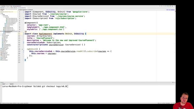 MEAN STACK with Angular4 part 33 - Unsubscribe a subscription in the AppComponent to get and presen смотреть онлайн