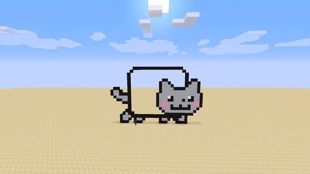 Как построить Пиксель-Арт Майнкрафт → 2|NYAN CAT(Нян кэт)
