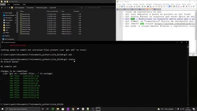Subindo a lista de exercícios de python para o git смотреть онлайн