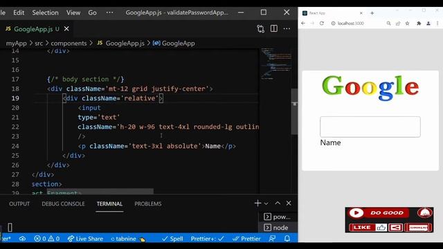 #24 Google Input App with React Hooks and Tailwindcss- React Micro Projects for Beginners смотреть онлайн