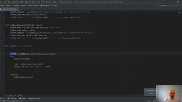 Python OPC UA client communication with Siemens PLC TIA Portal