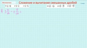 Урок 5 - Сложение и вычитание смешанных дробей  - Часть 2  (5 класс)