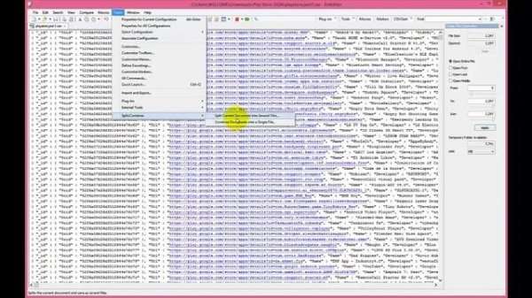 Split larger text file to small parts using EmEditor.Mp4