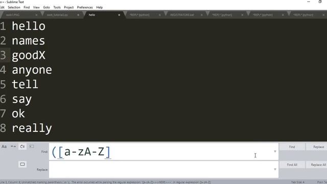 Regex in Sublime text 3 смотреть онлайн
