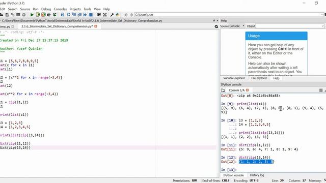 PythonTutorial 2.1.6 Intermediate Set Dictionary Comprehension смотреть онлайн