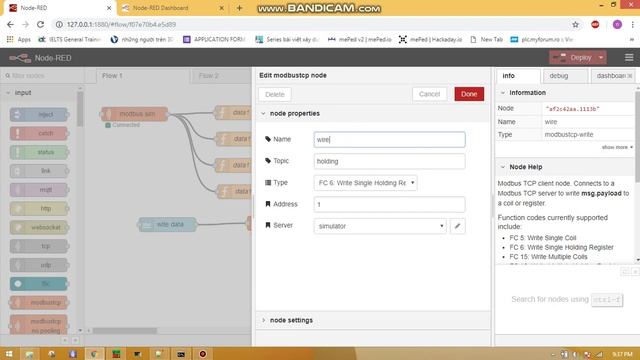 Build Dashboard with node red to read/wire from Modbus TCP server смотреть онлайн