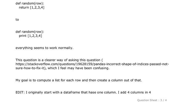 Pandas : Pandas Dataframe ValueError: Shape of passed values is (X, ), indices imply (X, Y) смотреть онлайн