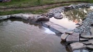 Искусственный ручей , пруд часть 3 .