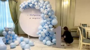 Круглая Фотозона на 1 годик из шаров / Как сделать фотозону своими руками