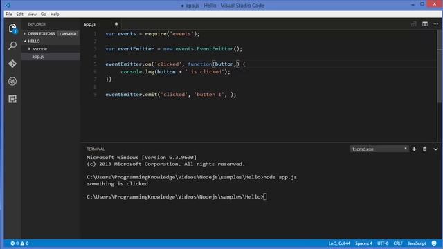 Node.js Tutorial for Beginners 10 - Node.js Events and EventEmitter смотреть онлайн
