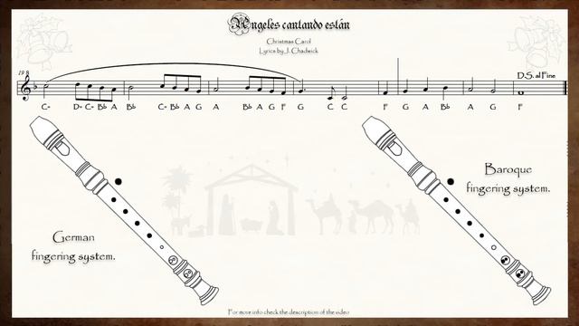 Angels we have heard on high - (for soprano recorder - flauta dulce soprano - Key: F Major) смотреть онлайн