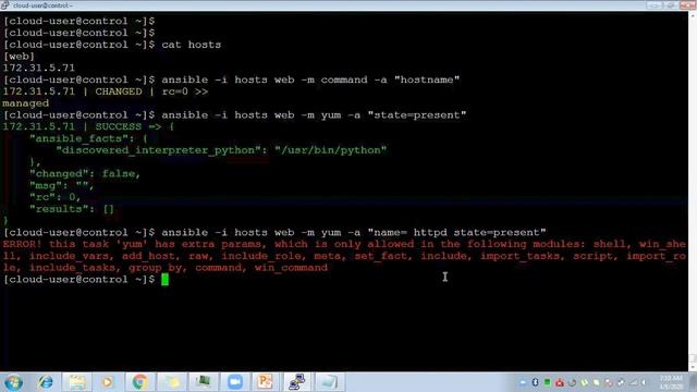 Ansible Ad Hoc Commands (Day 1 Module 2 Part 2) смотреть онлайн