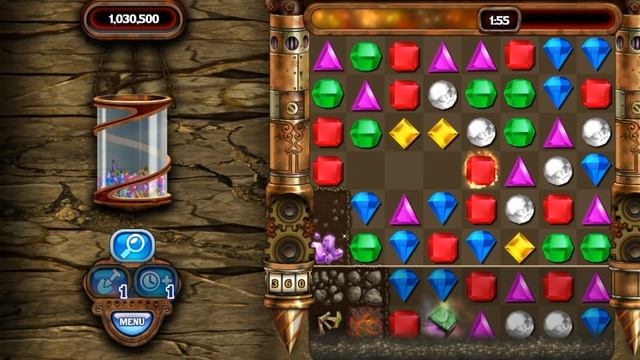 Play Diamond Mine mode in Bejeweled 3 Mobile (Bejeweled Classic) [Tablet] смотреть онлайн