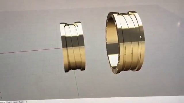 Обручальные кольца знаменитого бренда BVLGARI. 3D модель