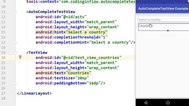 AutoCompleteTextView - Android Studio Tutorial смотреть онлайн