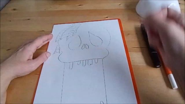 Смешной череп из бумаги. Бумажный скелет. Поделки для хеллоуина смотреть онлайн