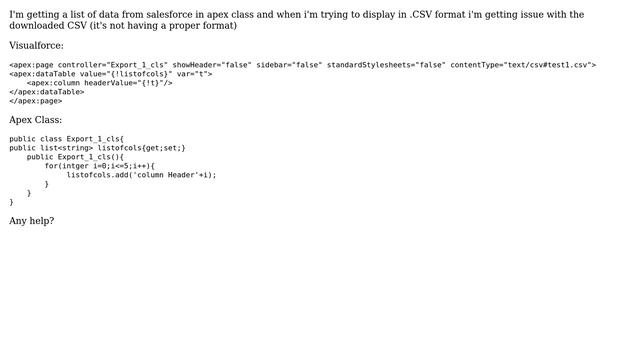 Salesforce: Creating CSV file through Visualforce and apex смотреть онлайн