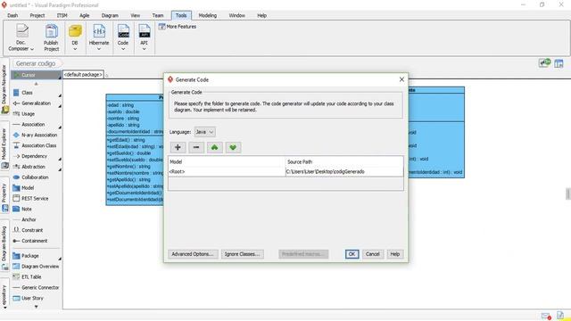 GENERAR CODIGO JAVA A PARTIR DE DIAGRAMA UML DE CLASES EN VISUAL PARADIGM смотреть онлайн
