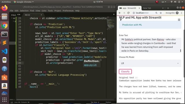 Building a News Classifier ML App with Streamlit and Python смотреть онлайн