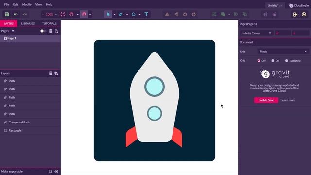 Rocket Ship Flat Icon | Gravit Designer Tutorial for Beginner смотреть онлайн