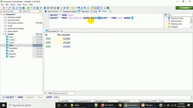 Multiple select queries using Exists function | MySql Tutorial смотреть онлайн