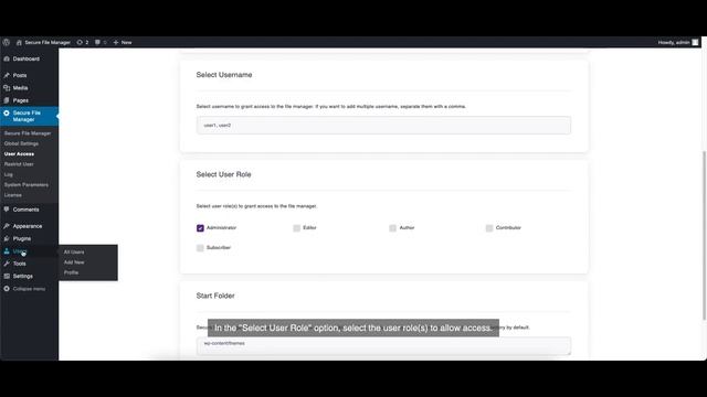 Access by User Role - WordPress Secure File Manager Plugin смотреть онлайн
