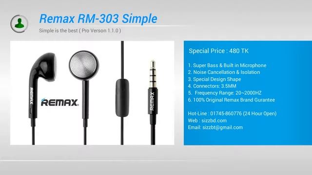 Remax RM-303 Super Bass Headphone - Sizz Colections смотреть онлайн
