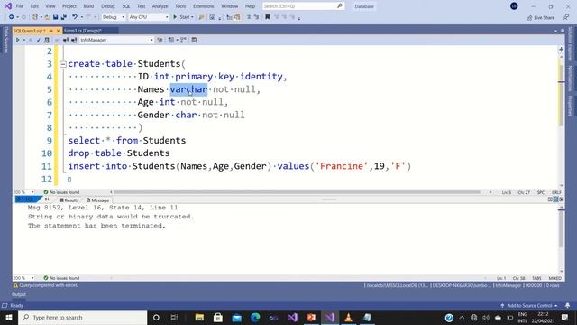 C# String or binary data would be truncated. смотреть онлайн
