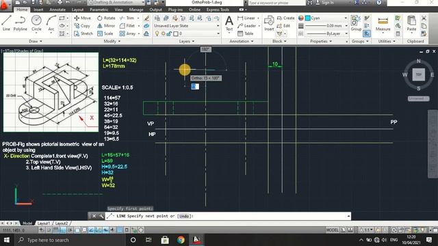 Orthographic Projection Prob 2 Autocad смотреть онлайн