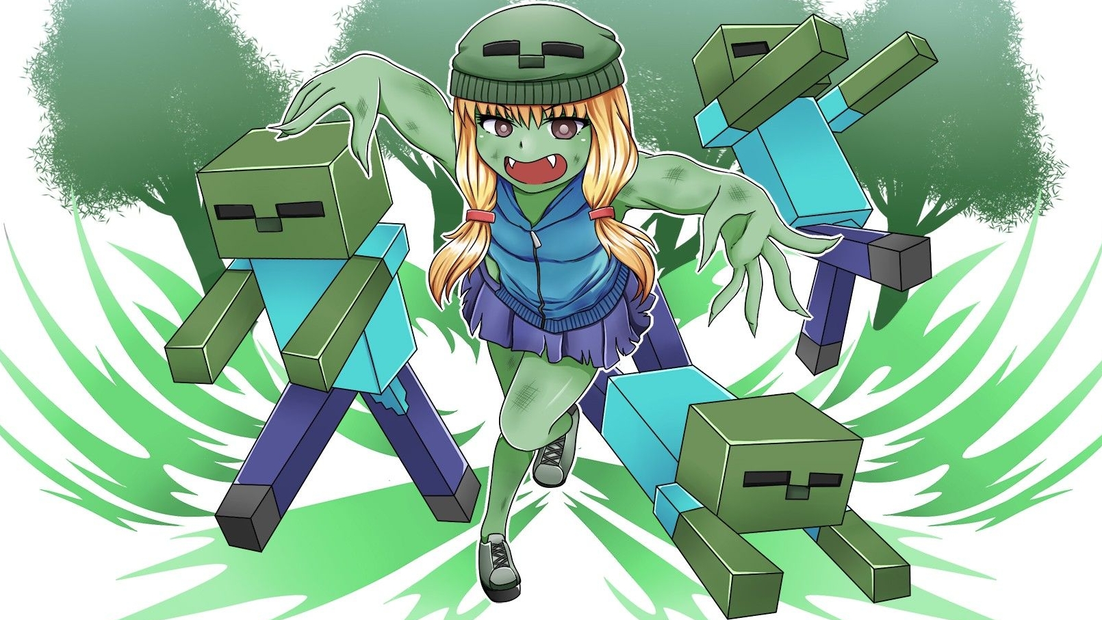 Зомби тян в Майнкрафт аниме смотреть онлайн