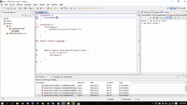 Multiple inheritance in java Hindi смотреть онлайн