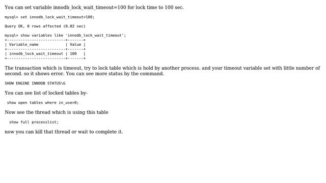 Databases: MySQL Lock wait timeout exceeded; try restarting transaction (2 Solutions!!) смотреть онлайн