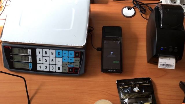 Эвотор 5 в связке с весами и принтером этикеток смотреть онлайн