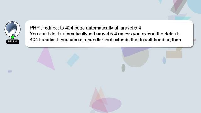 PHP : redirect to 404 page automatically at laravel 5.4 смотреть онлайн