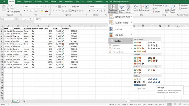 Excel darsi 9. Shartli formatlash, Условное форматирование, Conditional formatting смотреть онлайн