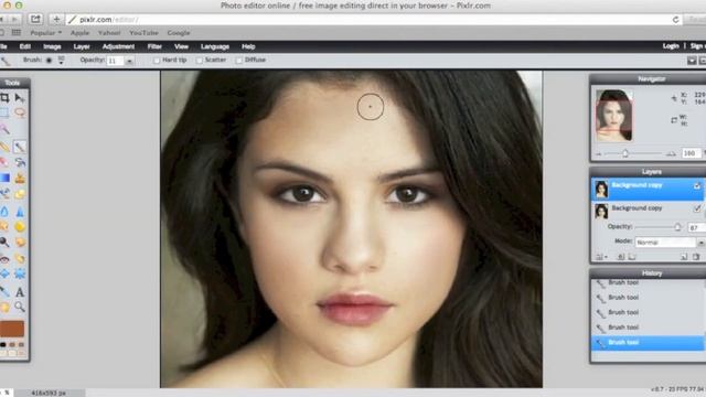 Selena Gomez Retouching (using Pixlr not Photoshop) смотреть онлайн