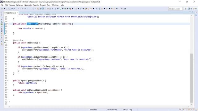 20. Struts 2 HTTP Session - Getting Started with Struts 2, Spring JDBC, MariaDB & Eclipse смотреть онлайн