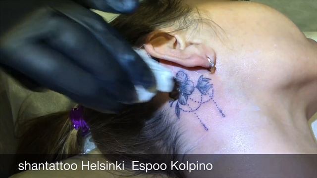 Tattoo за ухом.Оригинальная тату-цветы.+79817115813 смотреть онлайн