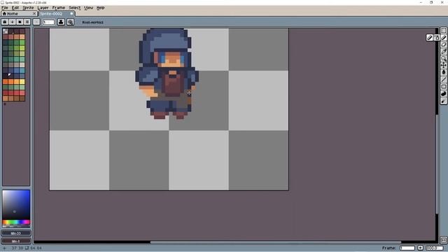 Как нарисовать персонажа для игры | Шаблон | Pixel art | Aseprite смотреть онлайн