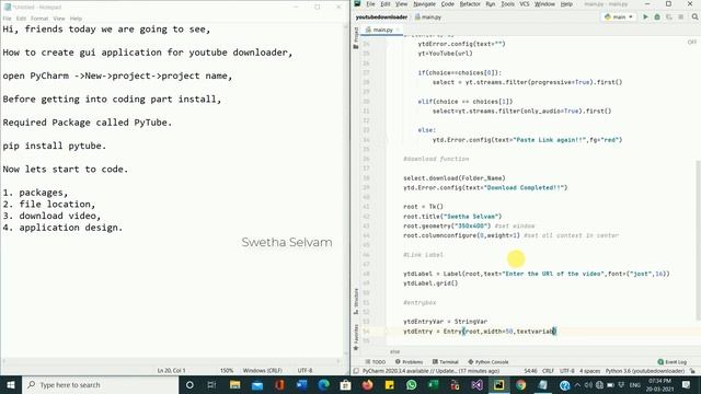 How to CreateYoutube Downloader Python |Gui Based|Video + Audio Downloaded|Python Complete Project смотреть онлайн
