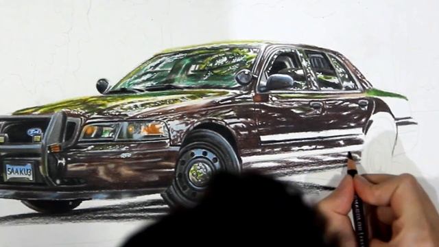 Ford Crown Victoria Police Interceptor Car Drawing смотреть онлайн