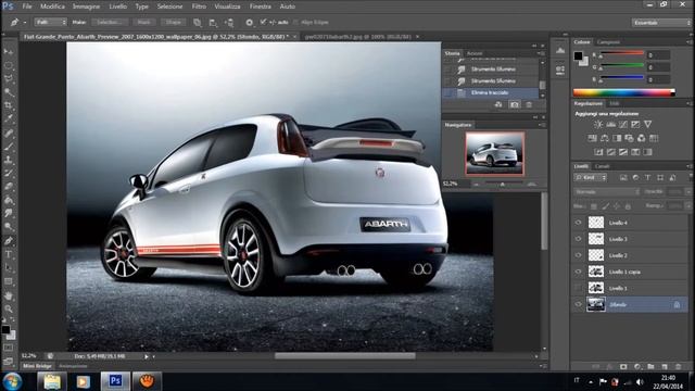 Fiat Punto Evo Abarth Convertible Virtual Tuning Photoshop смотреть онлайн