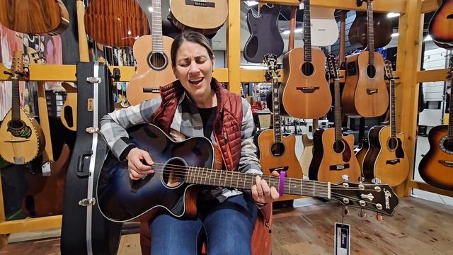 Tori Kelley demos Ibanez AEG50-IBH Indigo singing original song, LA BELLA VITA in Pordenone, Italy смотреть онлайн