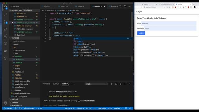 Working With Ionic Framework ReactJS and OvermindJS - User Login / Logout смотреть онлайн