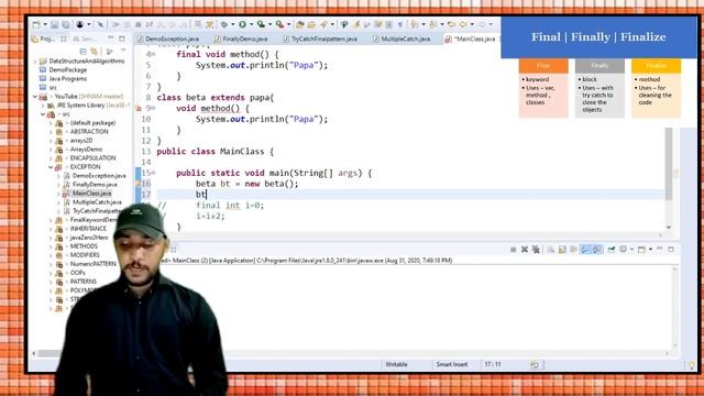 Final vs Finally vs Finalize in JAVA смотреть онлайн