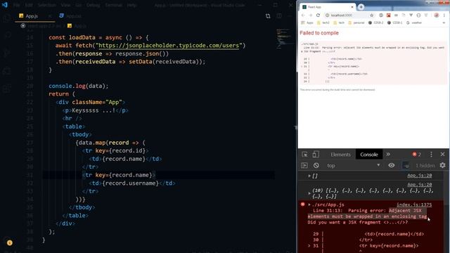 Two Most Common Errors in React | Adjacent JSX Elements Wrap & Unique Key | React JS Tutorial смотреть онлайн