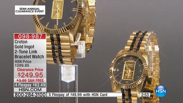 Croton Gold Ingot 2Tone Link Bracelet Watch смотреть онлайн