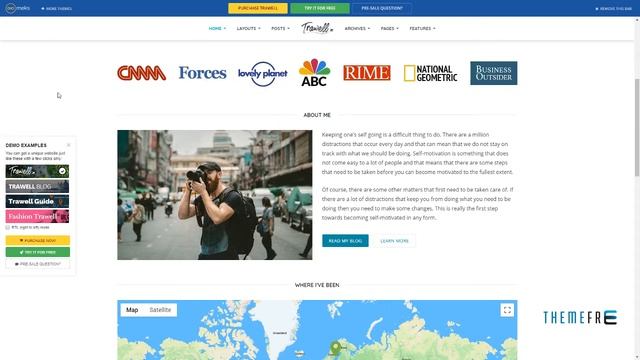 Trawell - WordPress travel theme Monte Cade смотреть онлайн