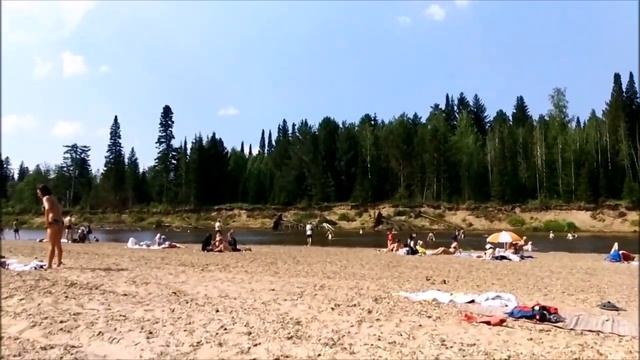 Обзор пляжа реки Кемь, который находится за г.Енисейском. смотреть онлайн